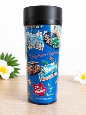 Hilo Hattie Island Heritage 16 Oz Hawaiian Travel Tumbler Y2K Era HTF